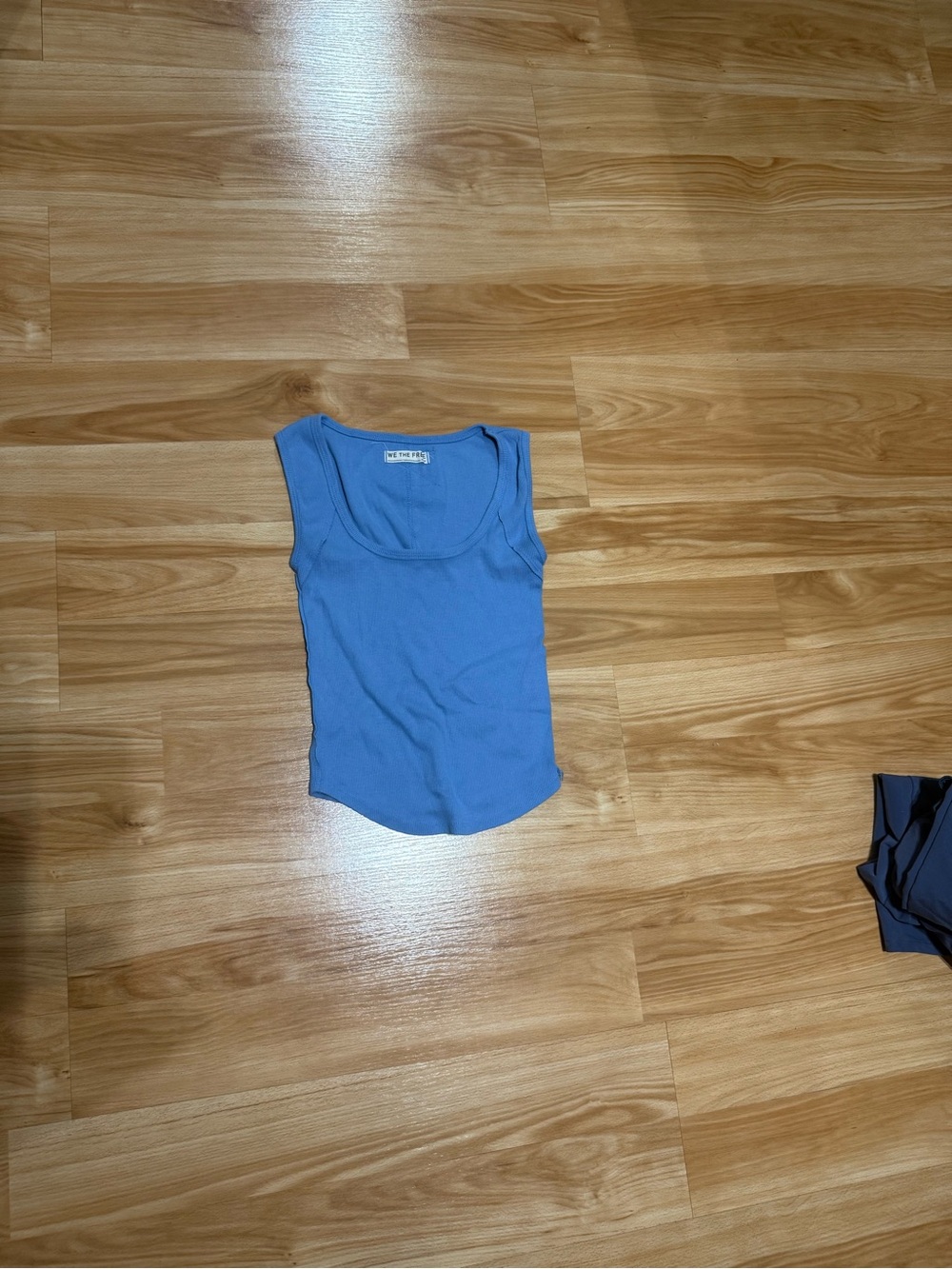 Free People (We The Free) Sky Blue Ribbed Tank Top